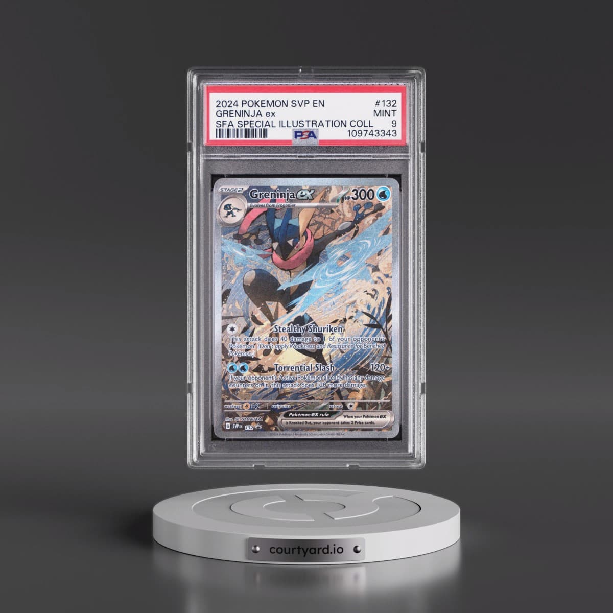 2024 Pokémon Svp EN-SV Black Star Promo #132 Greninja EX - Holo Shrouded Fable Special Illustration Collection (PSA 9 MINT)