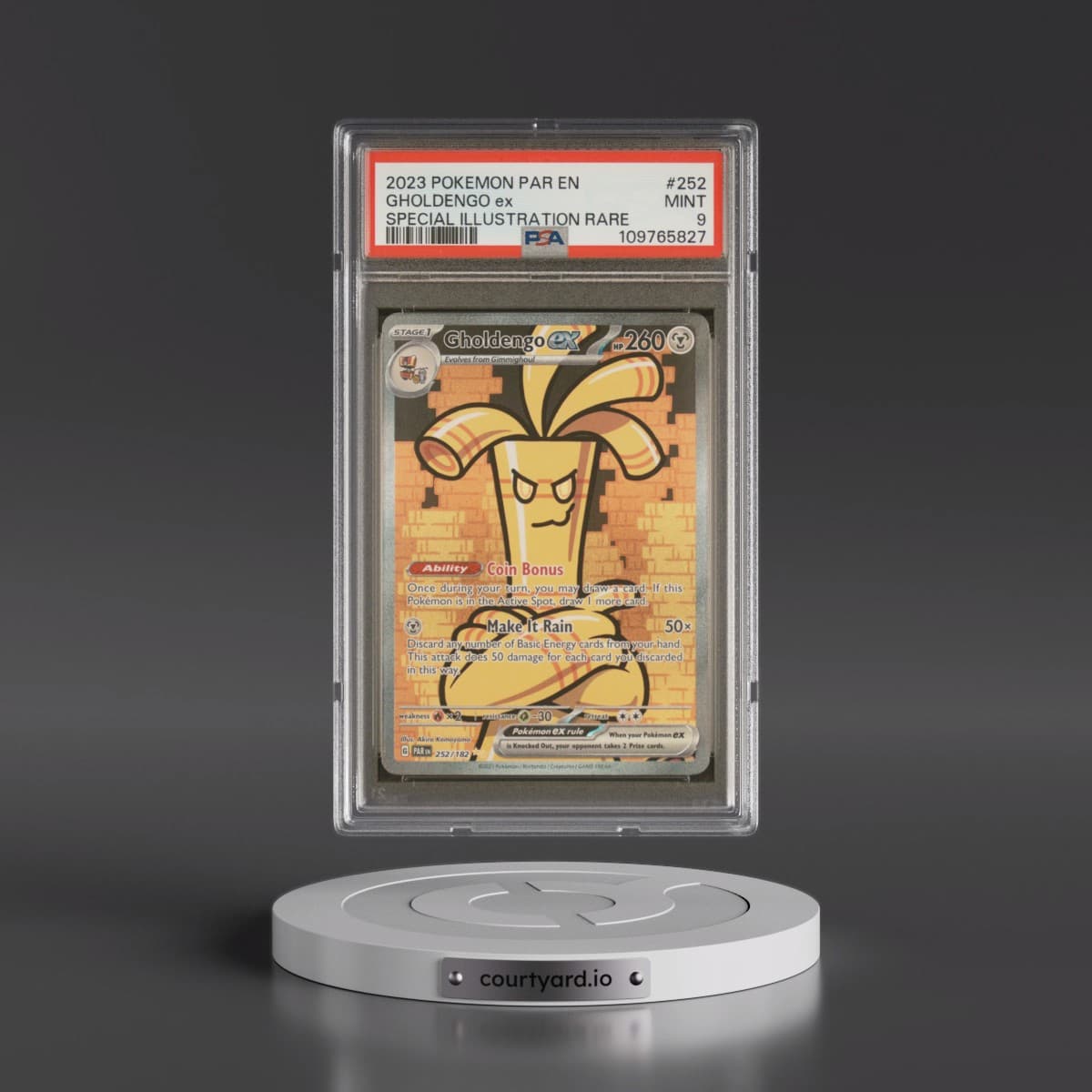 2023 Pokémon Par EN-Paradox Rift #252 Gholdengo EX - Holo Special Illustration Rare (PSA 9 MINT)