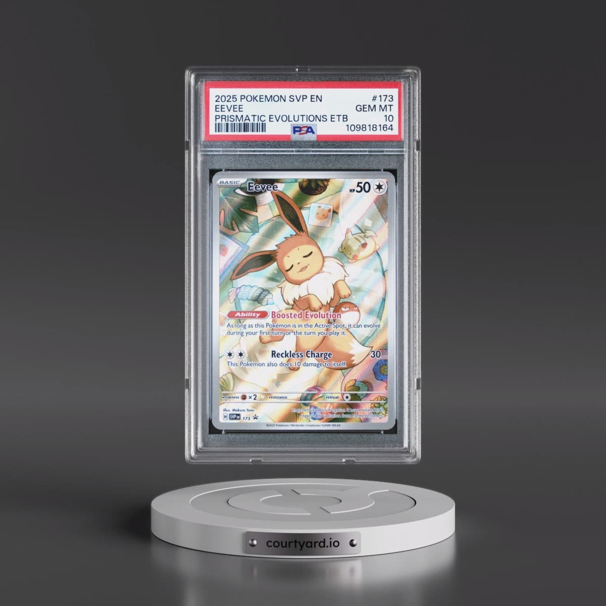 2025 Pokémon Svp EN-SV Black Star Promo #173 Eevee - Prismatic Evolutions Elite Trainer Box (PSA 10 GEM MINT)