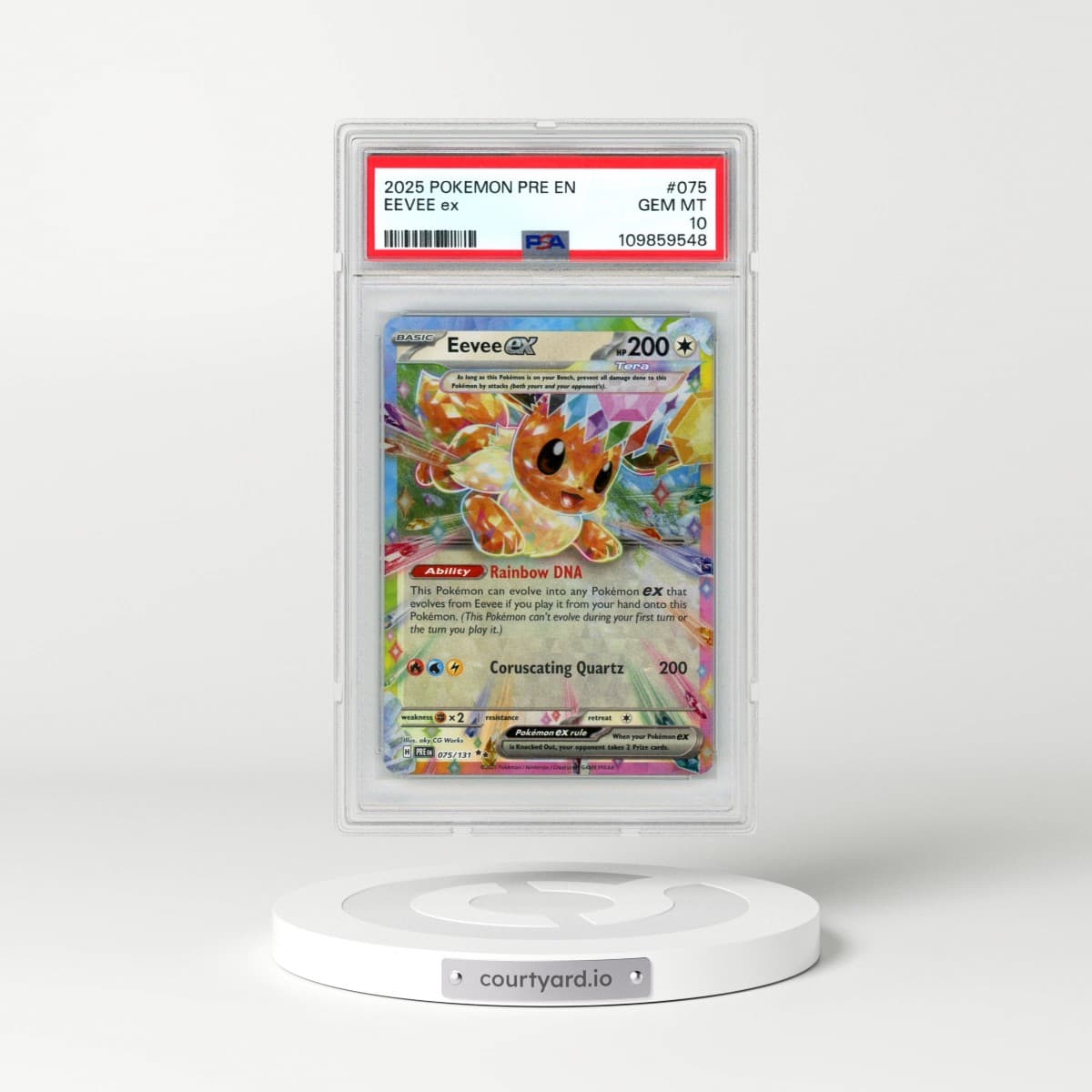 2025 Pokémon Pre EN-Prismatic Evolutions #075 Eevee EX - Holo (PSA 10 GEM MINT)