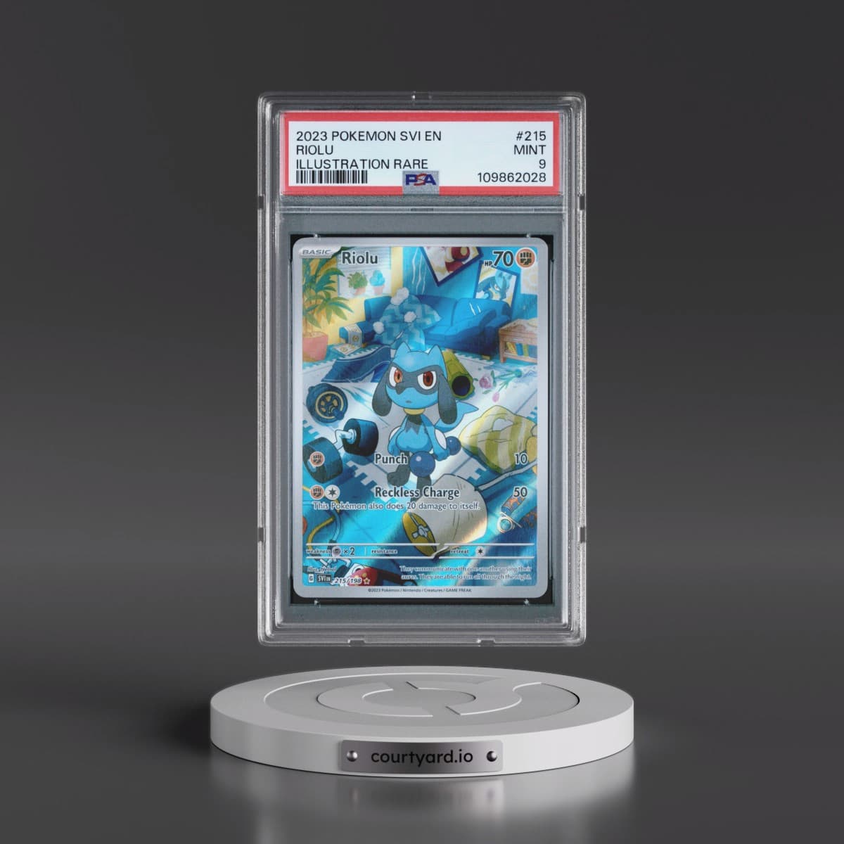 2023 Pokémon Svi EN-Scarlet & Violet #215 Riolu - Illustration Rare (PSA 9 MINT)