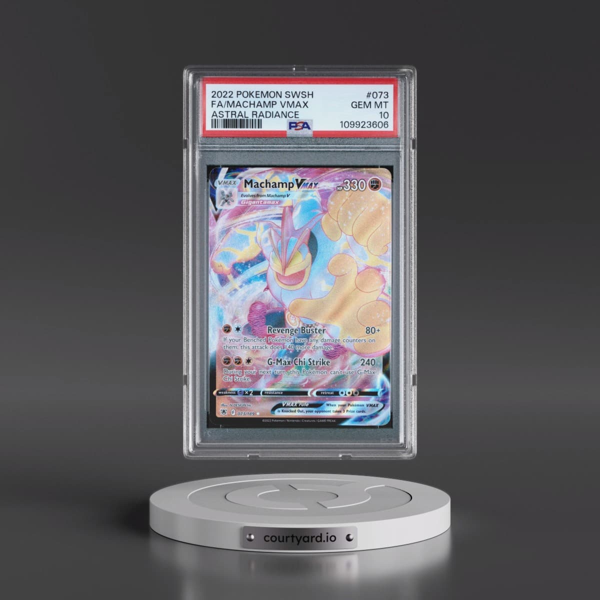 2022 Pokémon Sword & Shield Astral Radiance #073 Machamp Vmax - Full Art (PSA 10 GEM MINT)