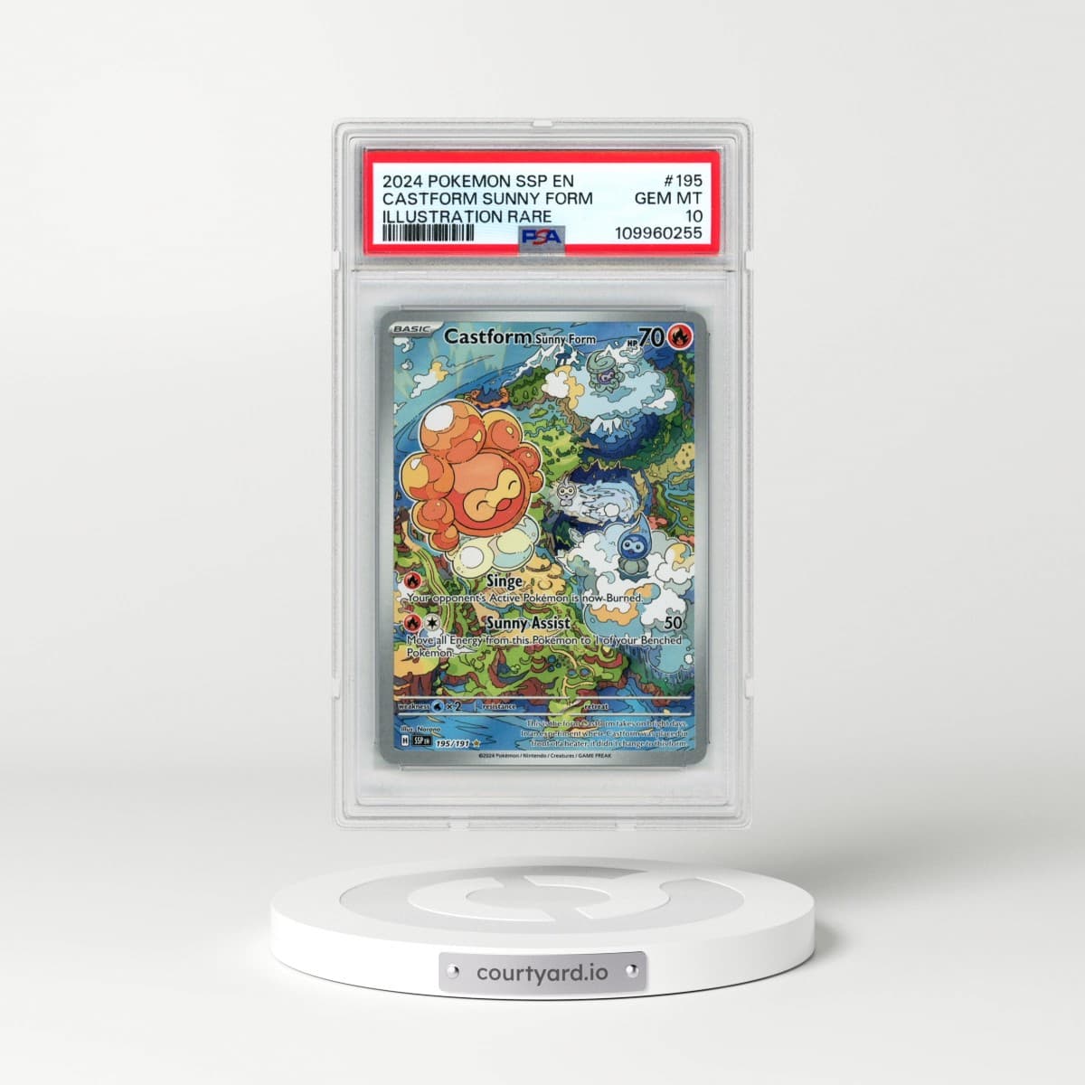2024 Pokémon Ssp EN-Surging Sparks #195 Castform Sunny Form - Illustration Rare (PSA 10 GEM MINT)
