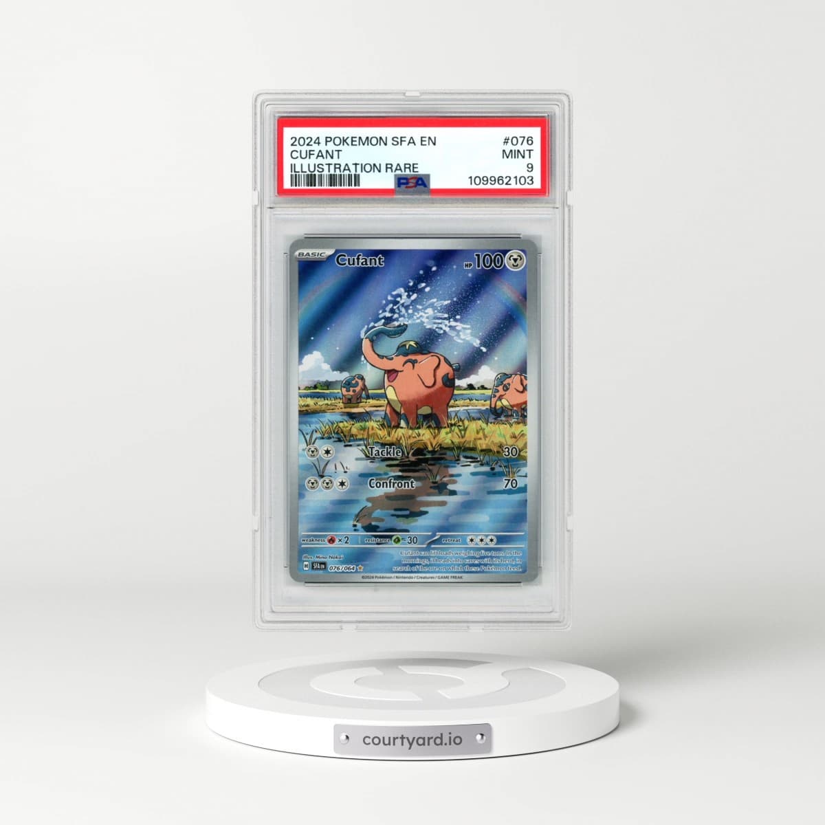 2024 Pokémon Sfa EN-Shrouded Fable #076 Cufant - Illustration Rare (PSA 9 MINT)