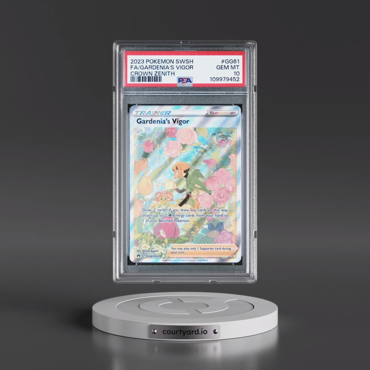 2023 Pokémon Sword and Shield Crown Zenith #GG61 Gardenia's Vigor - Full Art (PSA 10 GEM MINT)