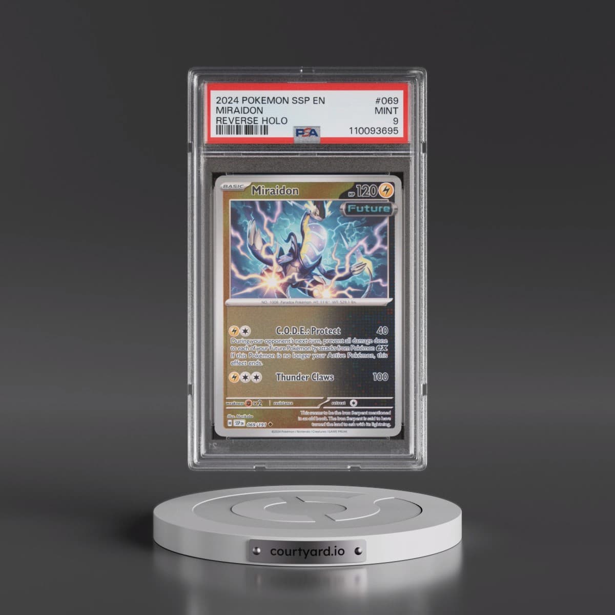 2024 Pokémon Ssp EN-Surging Sparks #069 Miraidon - Reverse Holo (PSA 9 MINT)