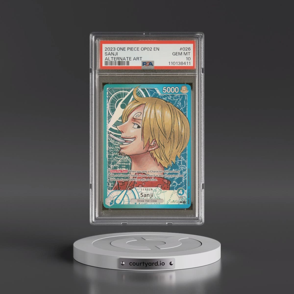 2023 One Piece OP02-Paramount War #026 Sanji - Alternate Art (PSA 10 GEM MINT)