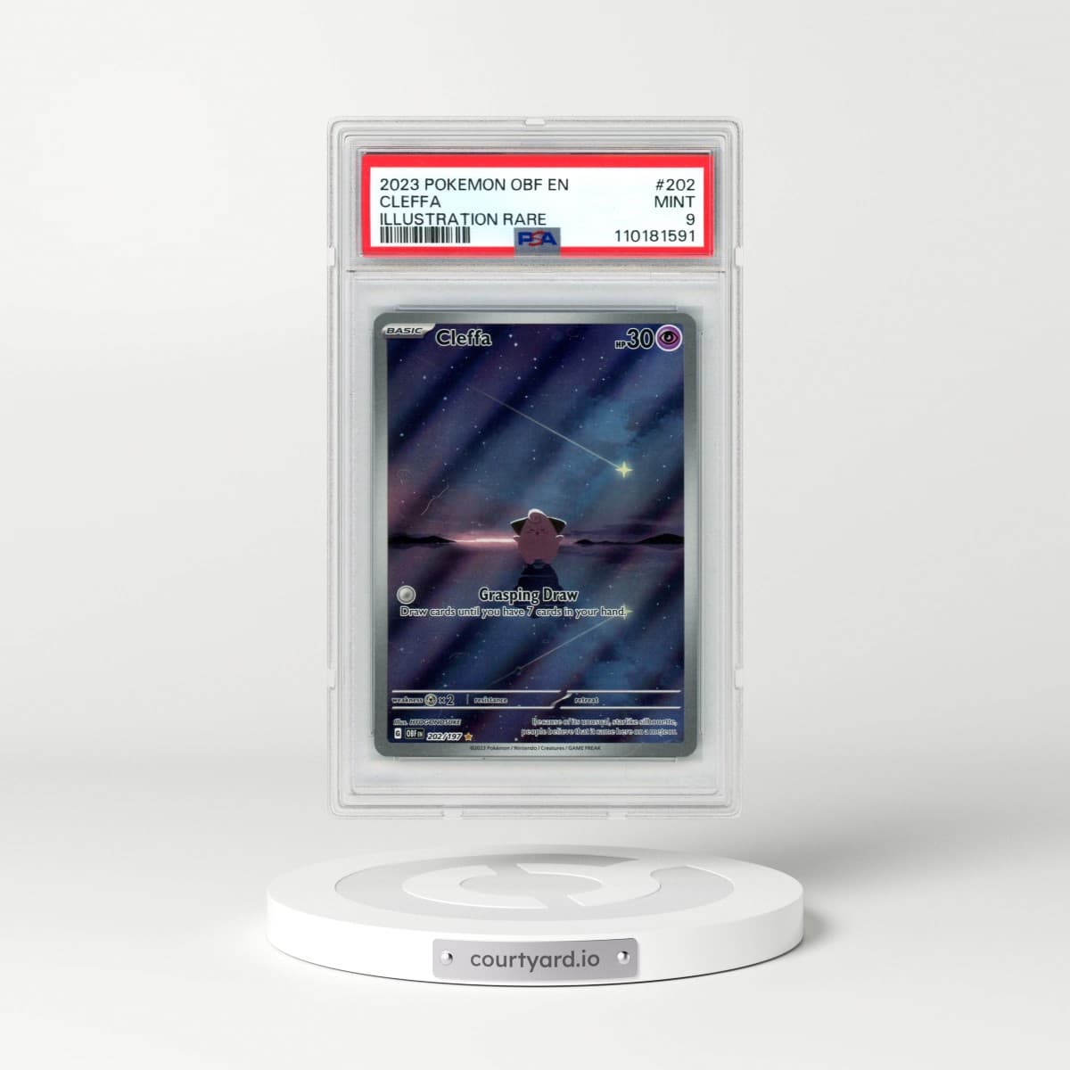 2023 Pokémon Obf EN-Obsidian Flames #202 Cleffa - Illustration Rare (PSA 9 MINT)