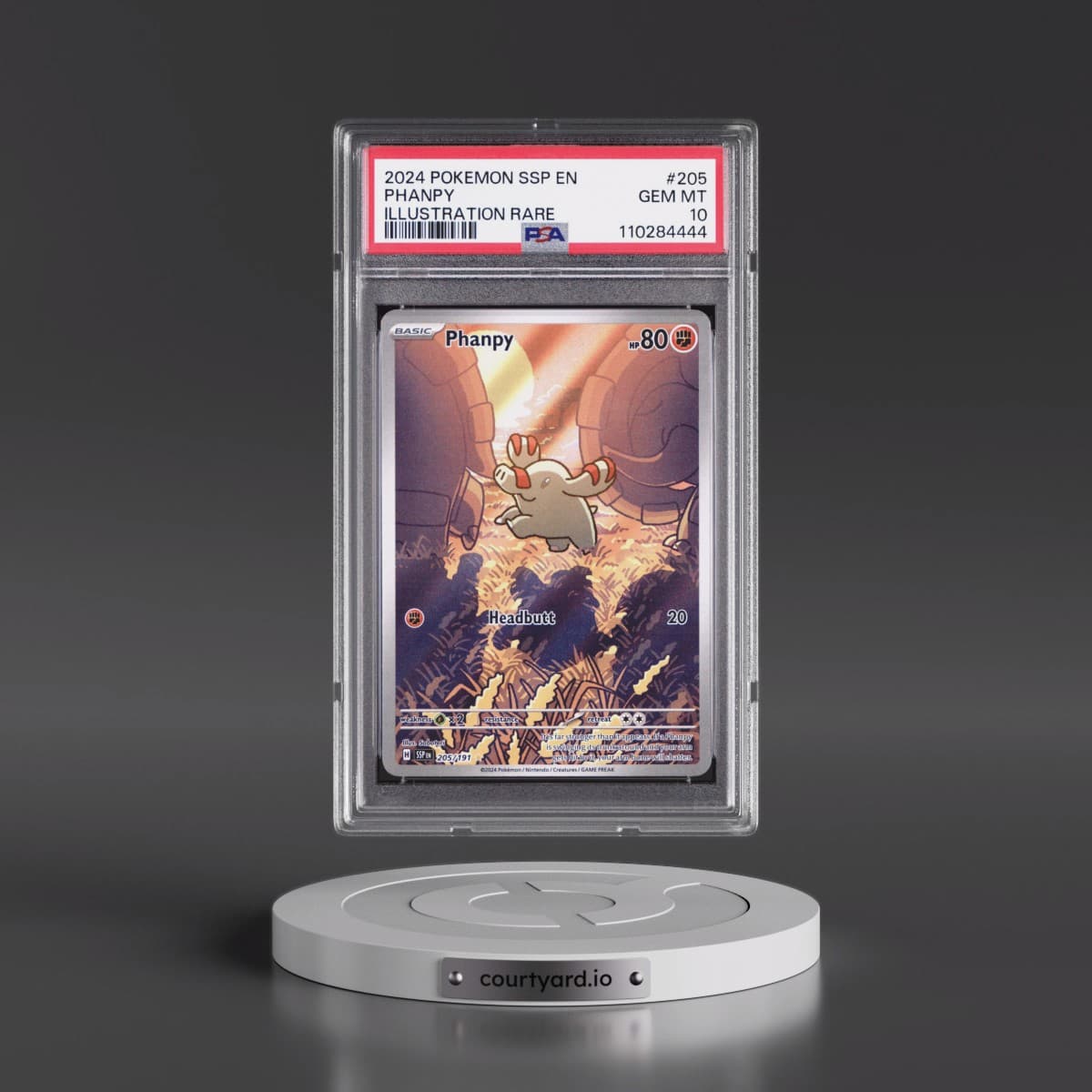 2024 Pokémon Ssp EN-Surging Sparks #205 Phanpy - Illustration Rare (PSA 10 GEM MINT)