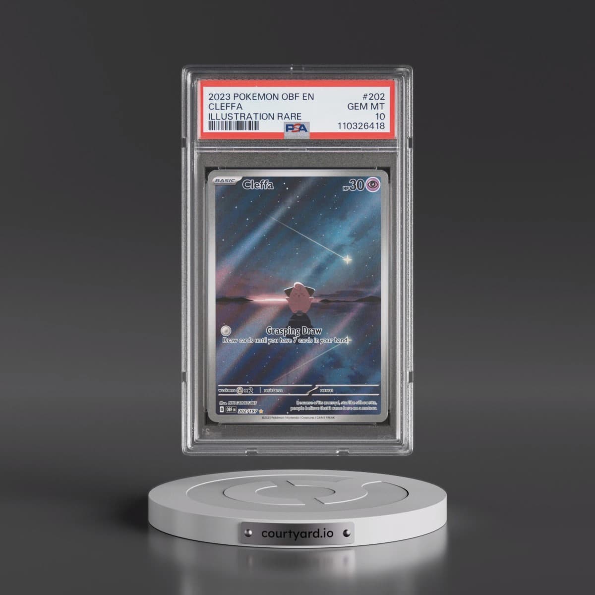 2023 Pokémon Obf EN-Obsidian Flames #202 Cleffa - Illustration Rare (PSA 10 GEM MINT)