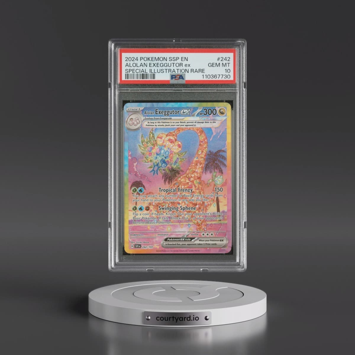 2024 Pokémon Ssp EN-Surging Sparks #242 Alolan Exeggutor EX - Holo Special Illustration Rare (PSA 10 GEM MINT)