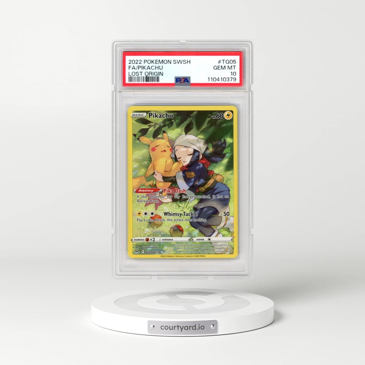 2022 Pokémon Sword & Shield Lost Origin #TG05 Pikachu - Full Art (PSA 10 GEM MINT)