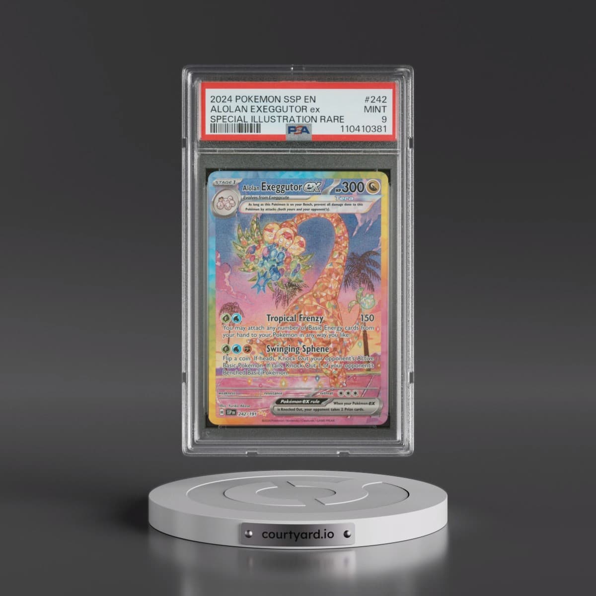 2024 Pokémon Ssp EN-Surging Sparks #242 Alolan Exeggutor EX - Holo Special Illustration Rare (PSA 9 MINT)