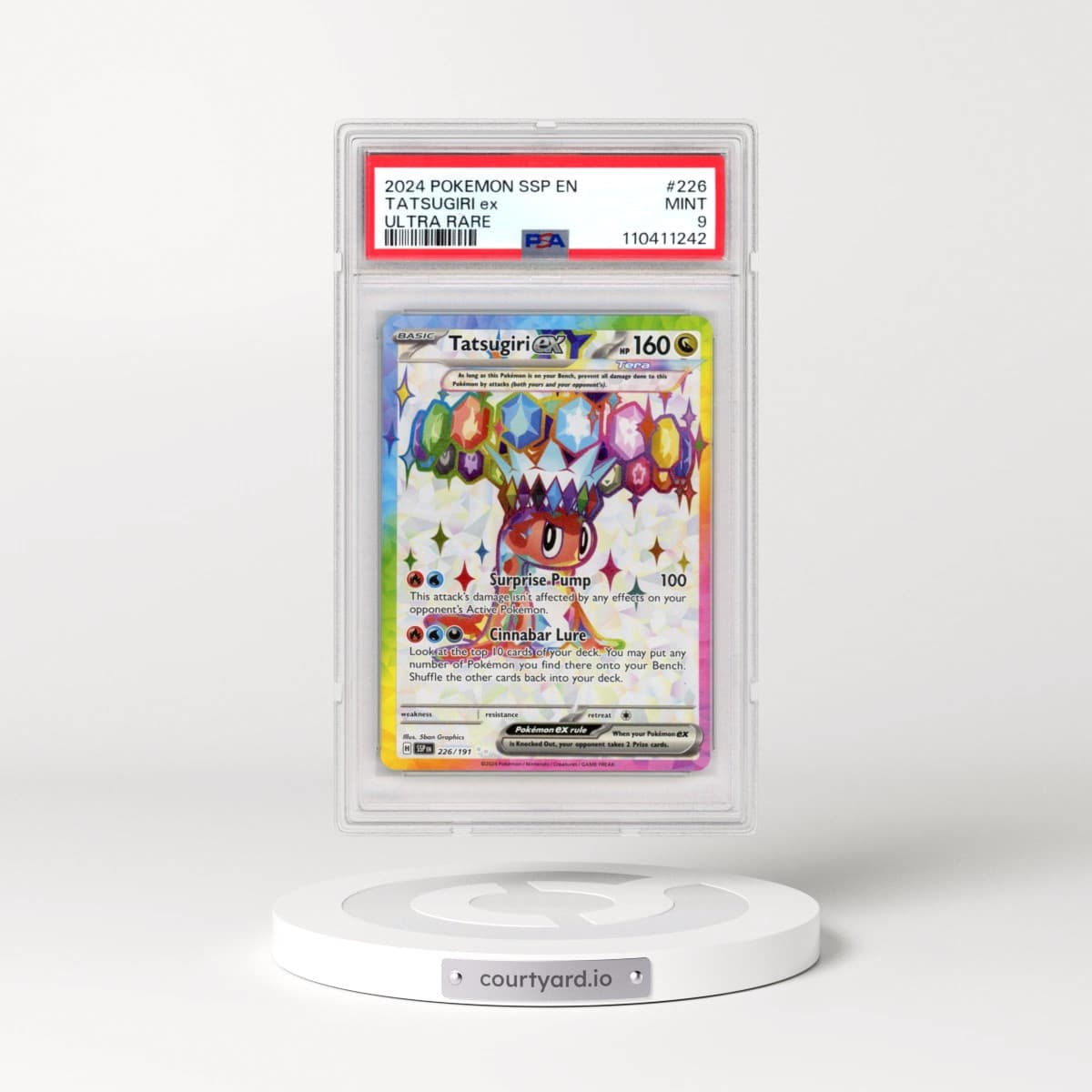 2024 Pokémon Ssp EN-Surging Sparks #226 Tatsugiri EX - Holo Ultra Rare (PSA 9 MINT)