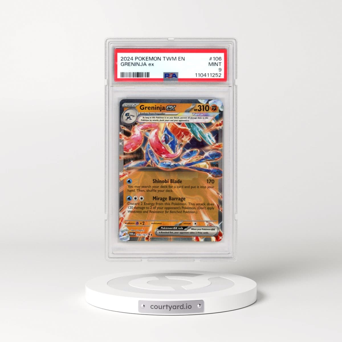 2024 Pokémon Twm EN-Twilight Masquerade #106 Greninja EX - Holo (PSA 9 MINT)