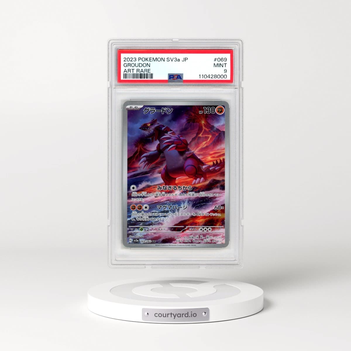 2023 Pokémon Sv3a-Raging Surf #069 Groudon - Art Rare (PSA 9 MINT)
