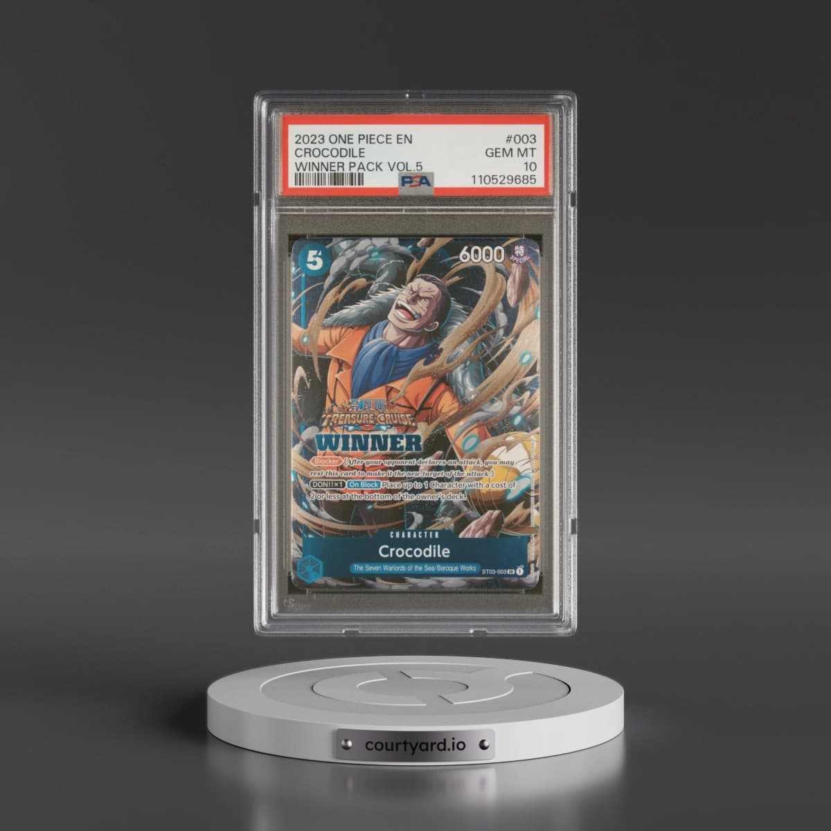 2023 One Piece Promos #003 Crocodile - Winner Pack Vol.5 (PSA 10 GEM MINT)