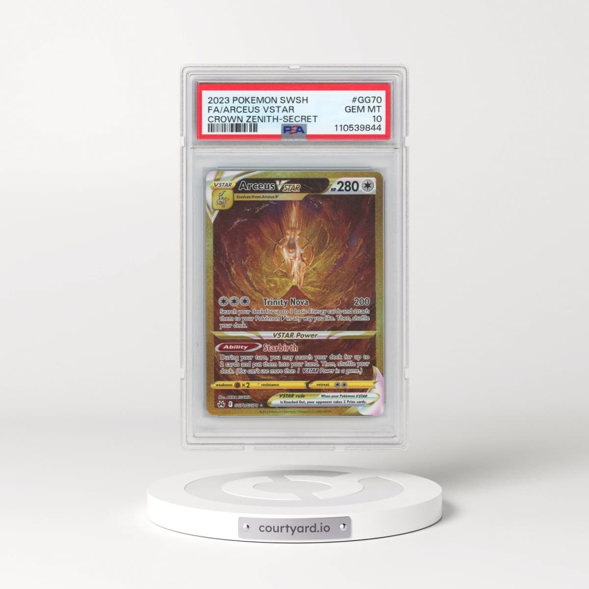 2023 Pokémon Sword and Shield Crown Zenith #GG70 Arceus Vstar - Full Art Secret (PSA 10 GEM MINT)