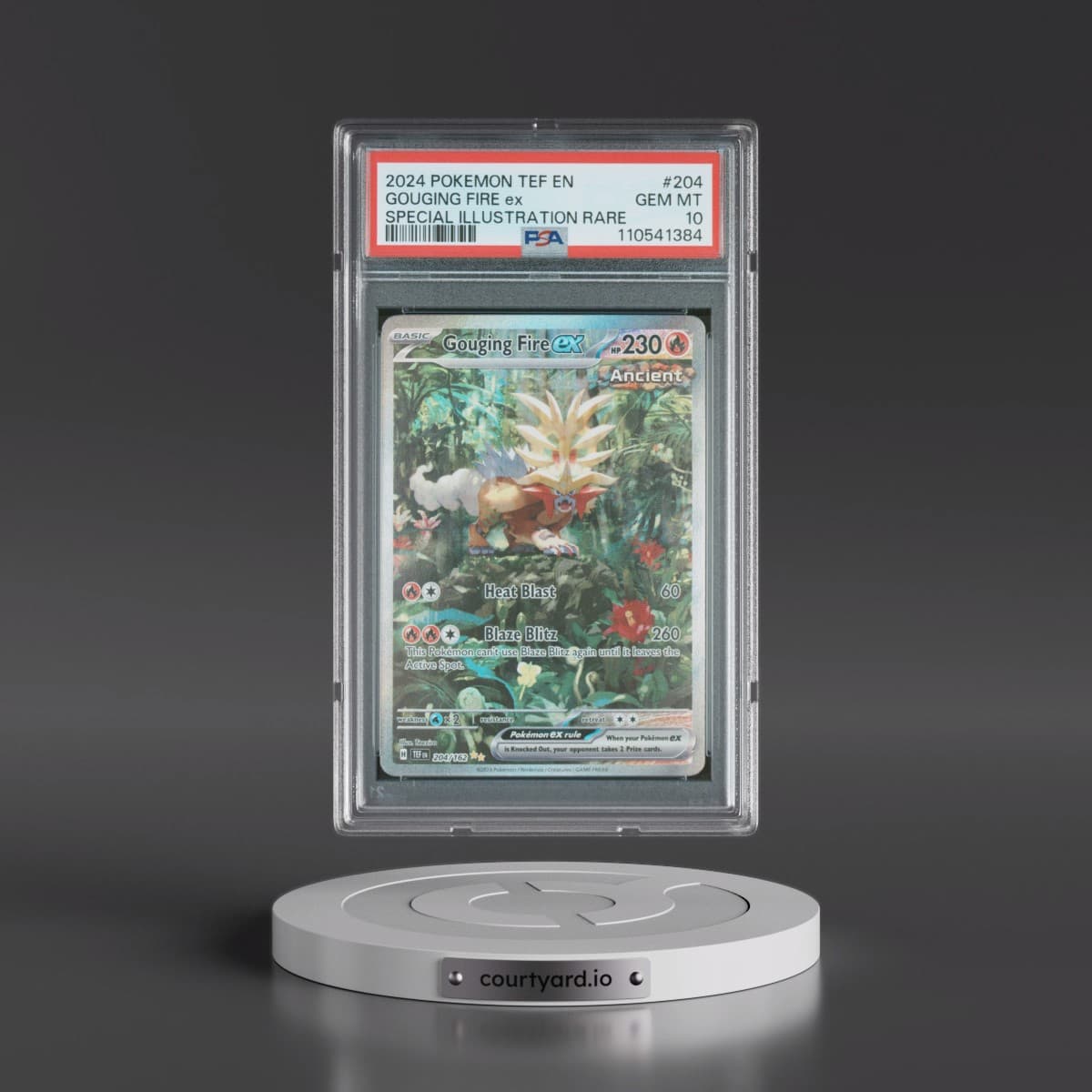 2024 Pokémon Tef EN-Temporal Forces #204 Gouging Fire EX - Holo Special Illustration Rare (PSA 10 GEM MINT)