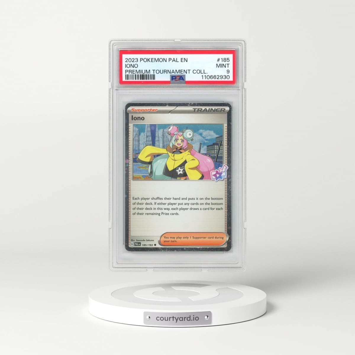 2023 Pokémon Pal EN-Paldea Evolved #185 Iono - Iono Premium Tournament Collection (PSA 9 MINT)