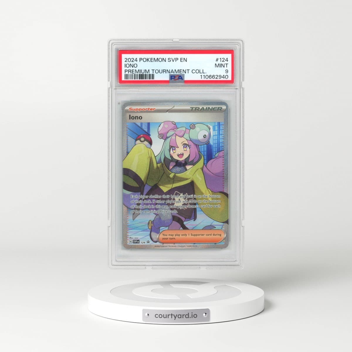2024 Pokémon Svp EN-SV Black Star Promo #124 Iono - Iono Premium Tournament Collection (PSA 9 MINT)