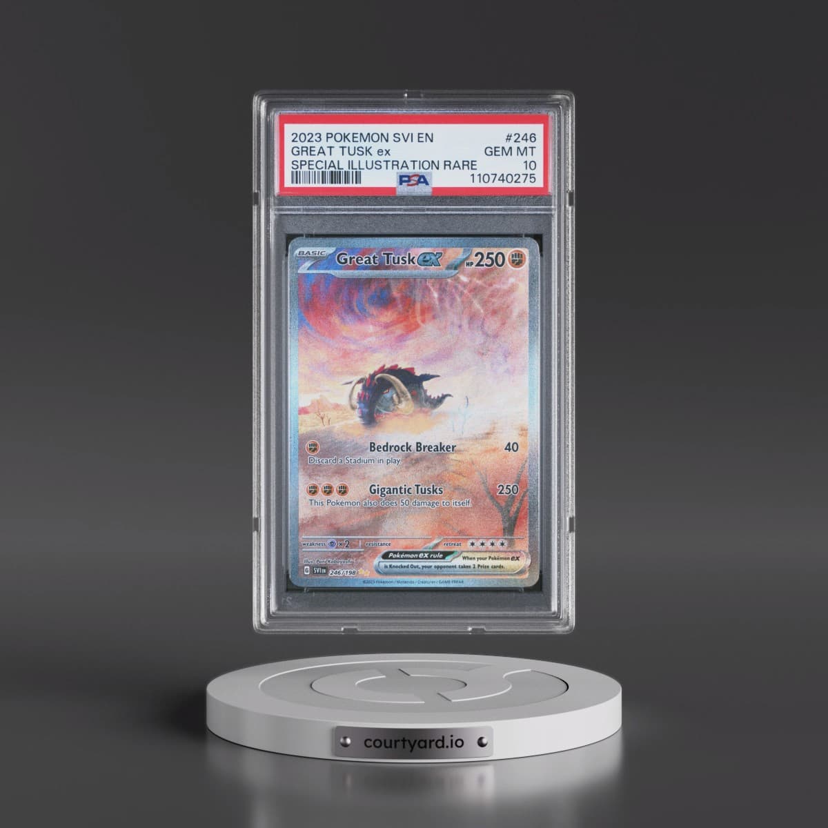 2023 Pokémon Svi EN-Scarlet & Violet #246 Great Tusk EX - Holo Special Illustration Rare (PSA 10 GEM MINT)