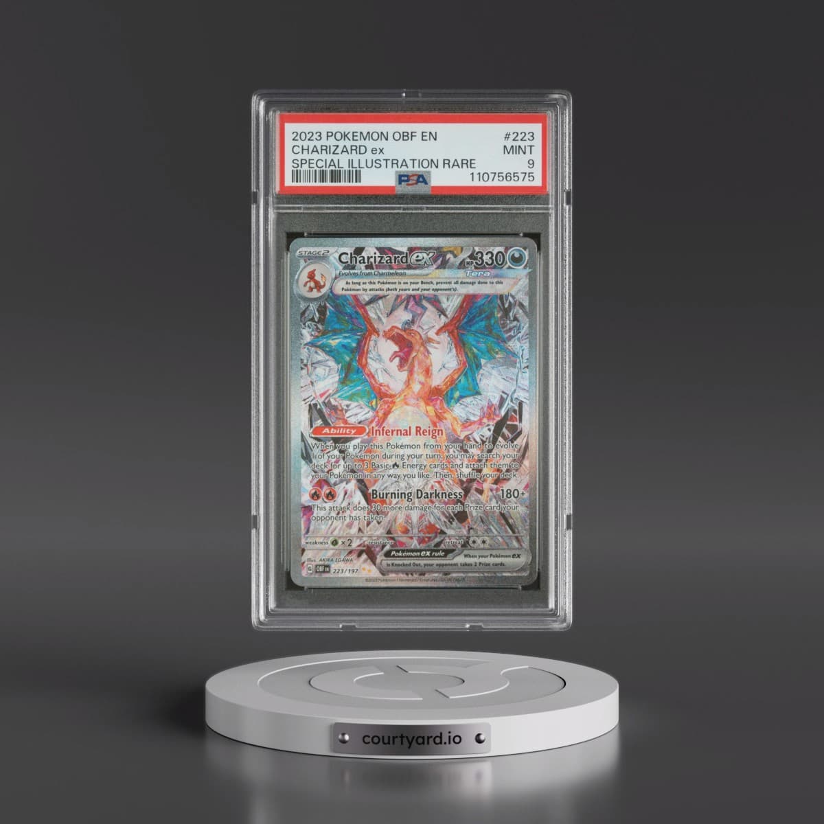2023 Pokémon Obf EN-Obsidian Flames #223 Charizard EX - Holo Special Illustration Rare (PSA 9 MINT)