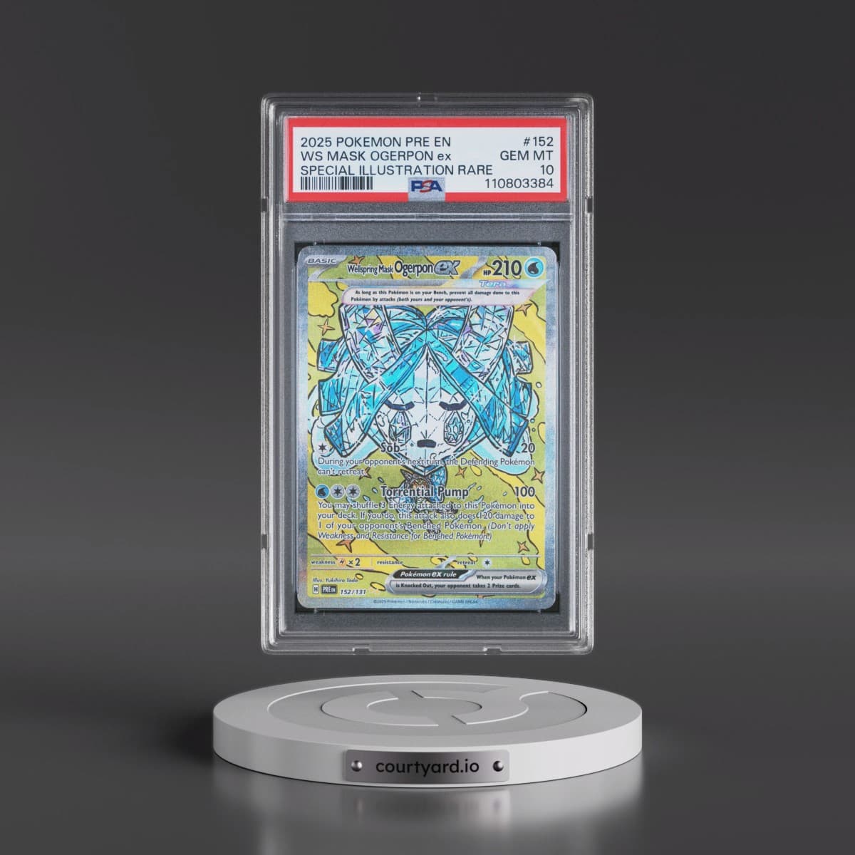 2025 Pokémon Pre EN-Prismatic Evolutions #152 Wellspring Mask Ogerpon EX - Holo Special Illustration Rare (PSA 10 GEM MINT)