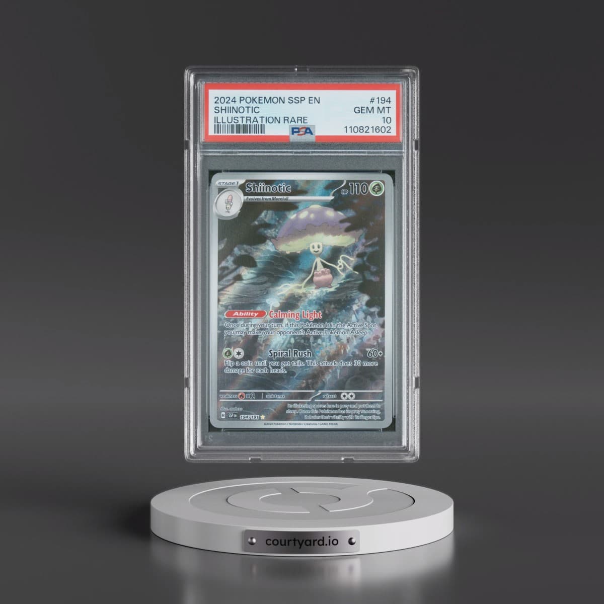 2024 Pokémon Ssp EN-Surging Sparks #194 Shiinotic - Illustration Rare (PSA 10 GEM MINT)