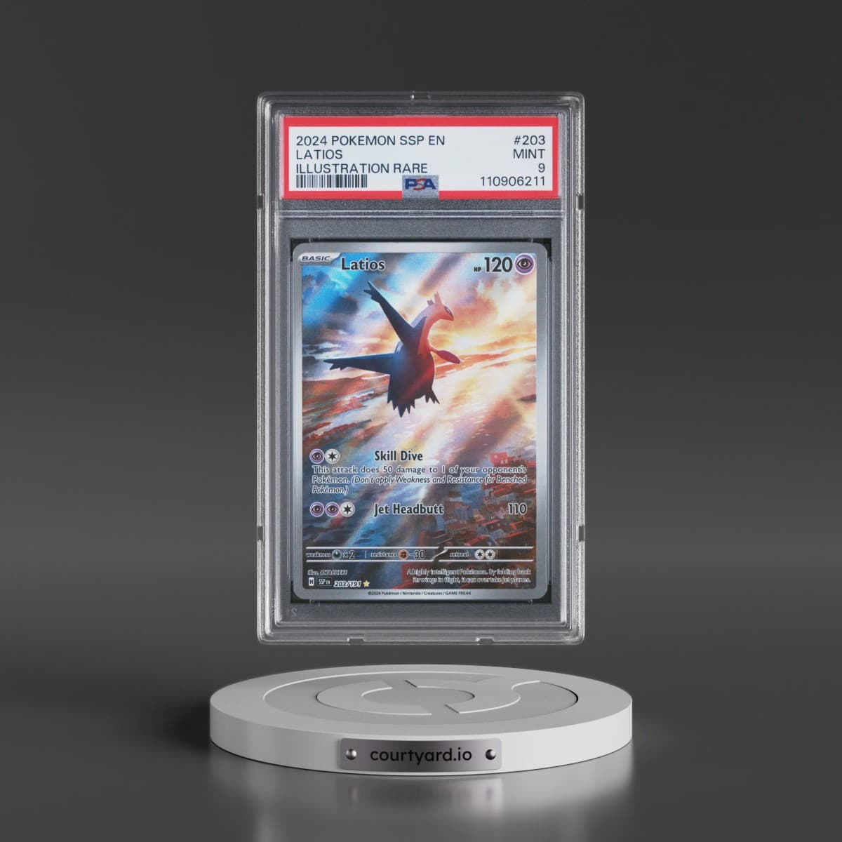 2024 Pokémon Ssp EN-Surging Sparks #203 Latios - Illustration Rare (PSA 9 MINT)