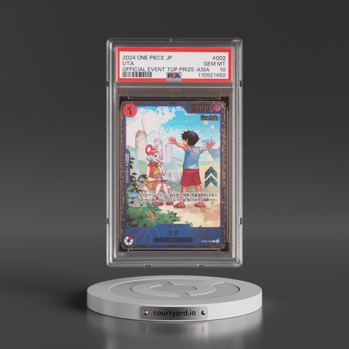 2024 One Piece Japanese Promos #002 Uta - Official Event Top Prize-Asia (PSA 10 GEM MINT)