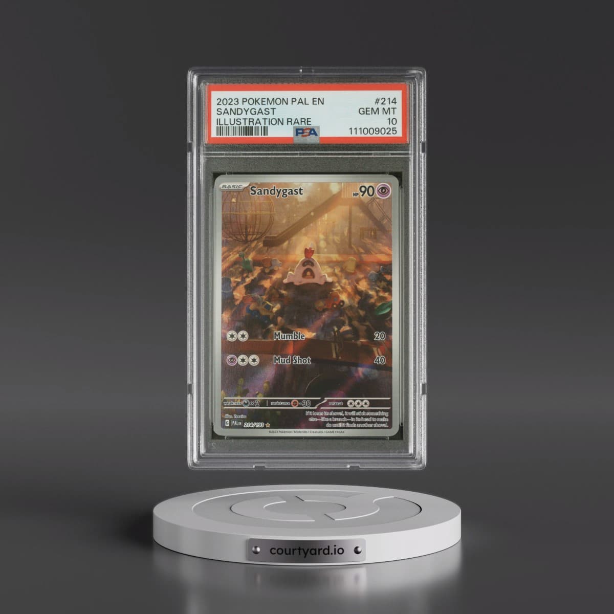 2023 Pokémon Pal EN-Paldea Evolved #214 Sandygast - Illustration Rare (PSA 10 GEM MINT)