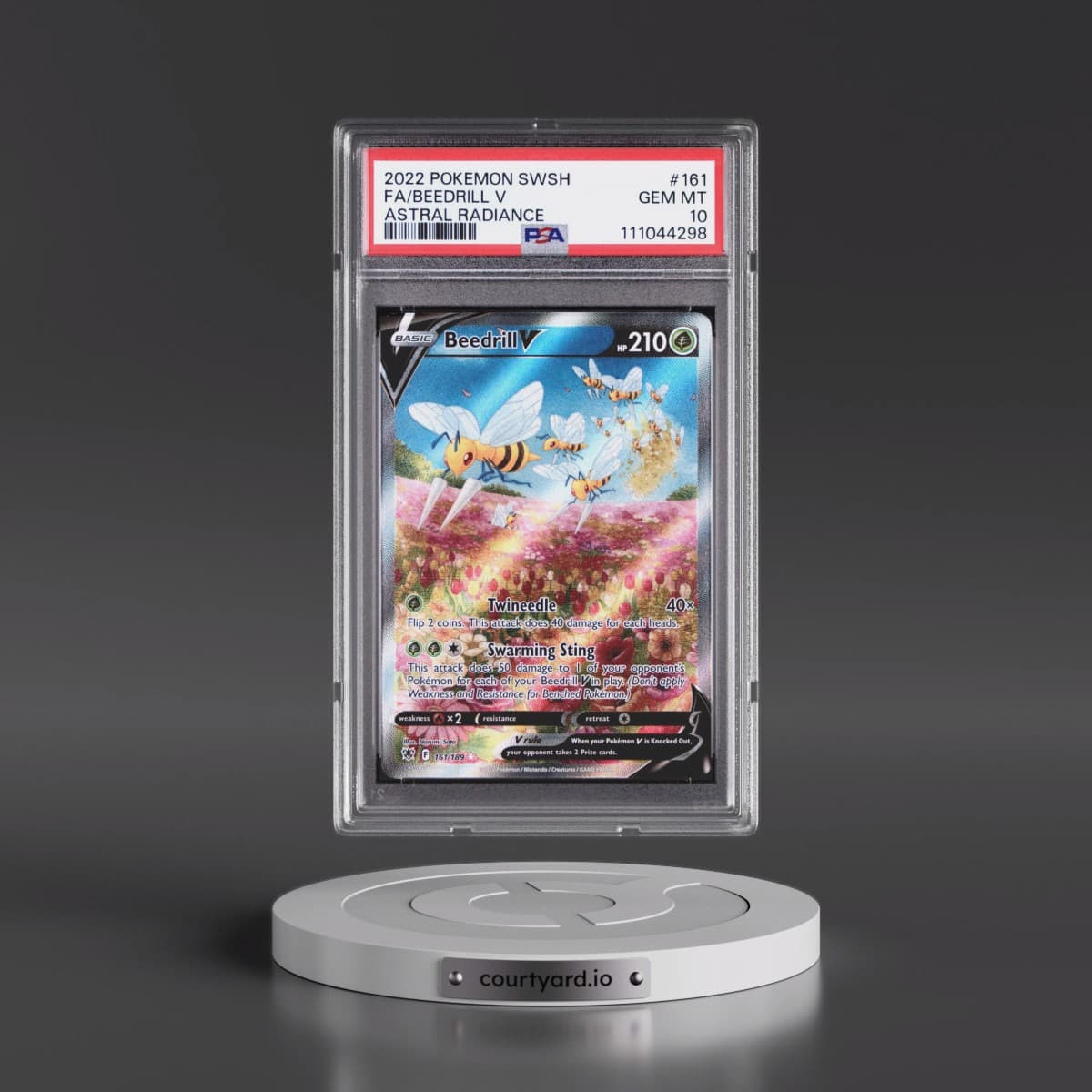 2022 Pokémon Sword & Shield Astral Radiance #161 Beedrill V - Holo Full Art (PSA 10 GEM MINT)