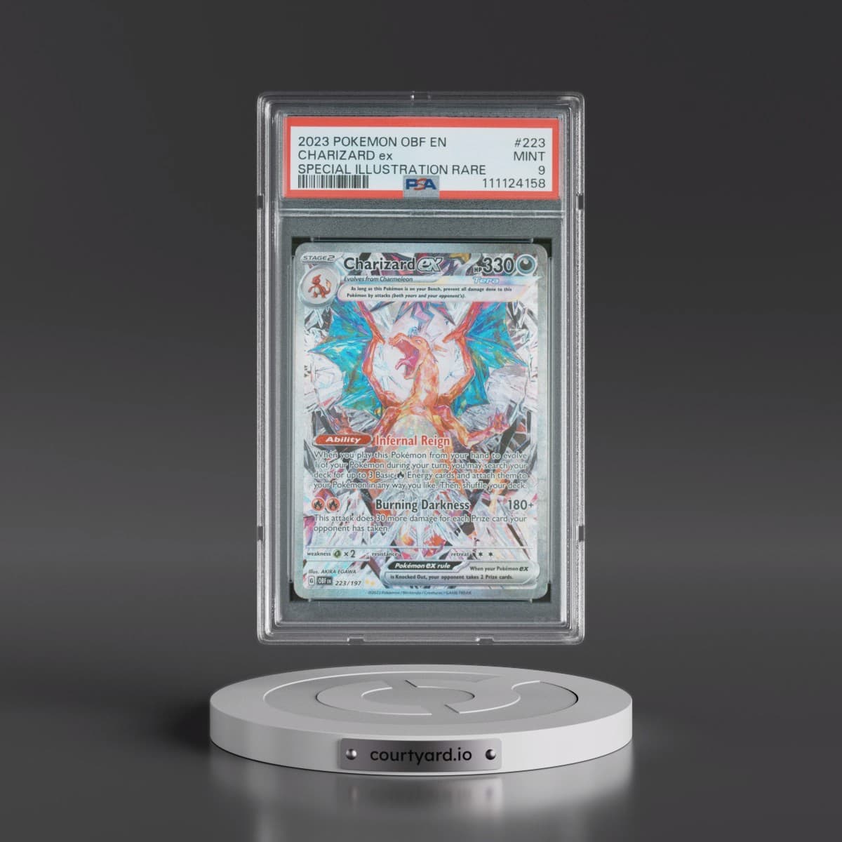 2023 Pokémon Obf EN-Obsidian Flames #223 Charizard EX - Holo Special Illustration Rare (PSA 9 MINT)