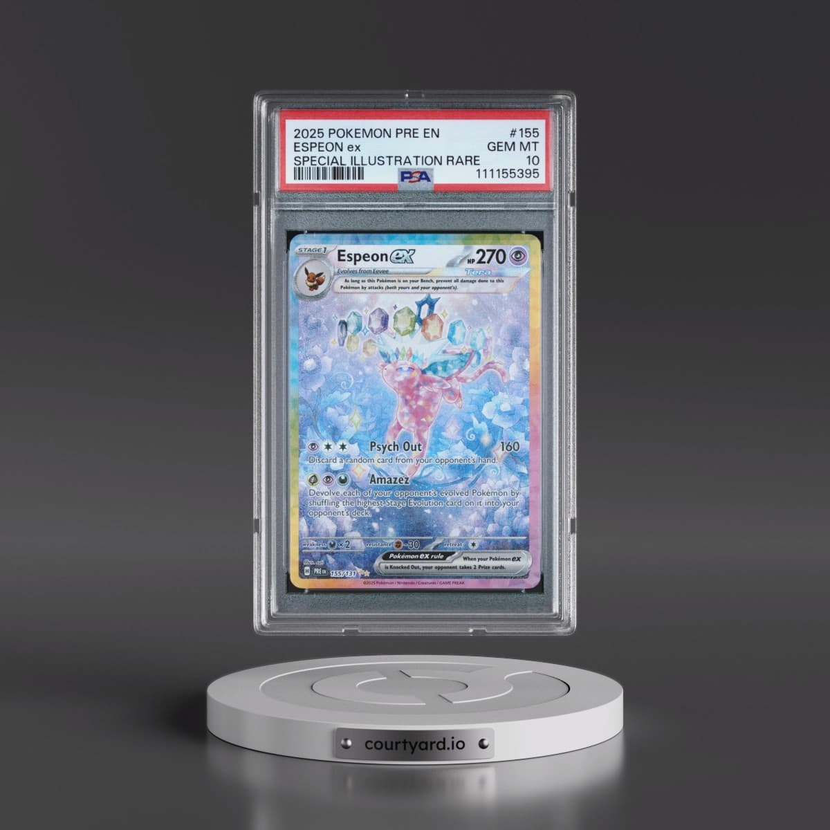 2025 Pokémon Pre EN-Prismatic Evolutions #155 Espeon EX - Holo Special Illustration Rare (PSA 10 GEM MINT)