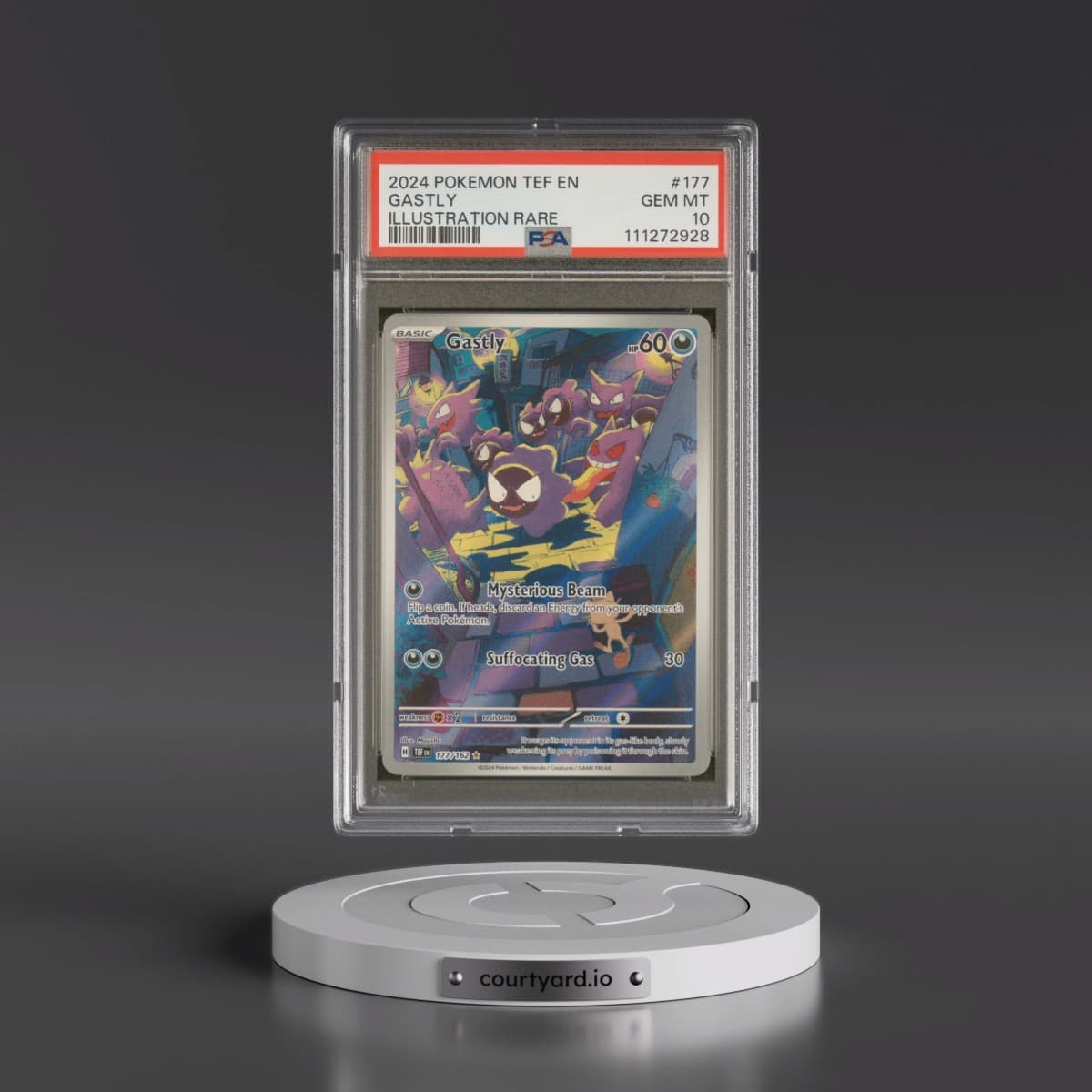 2024 Pokémon Tef EN-Temporal Forces #177 Gastly - Illustration Rare (PSA 10 GEM MINT)