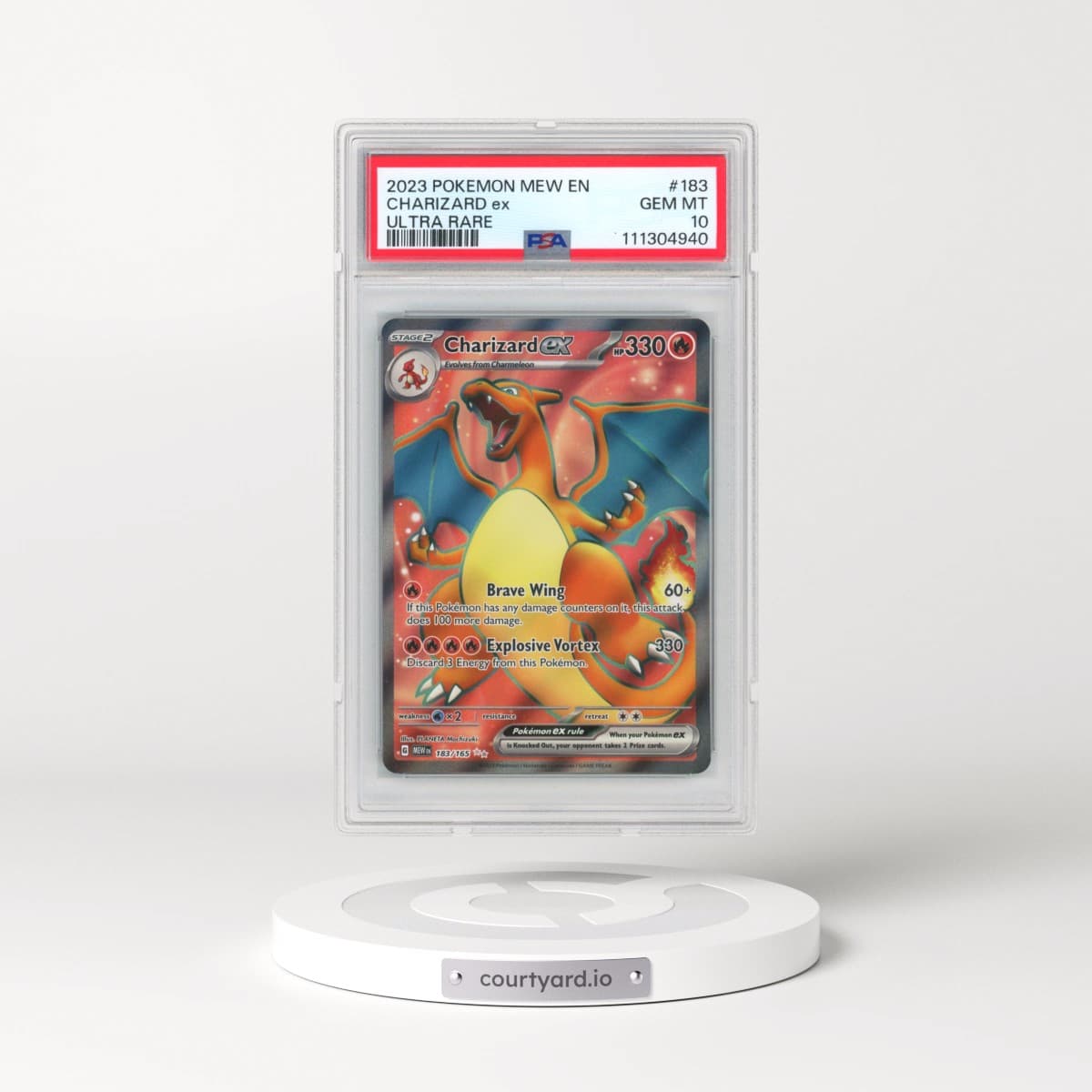 2023 Pokémon Mew EN-151 #183 Charizard EX - Holo Ultra Rare (PSA 10 GEM MINT)