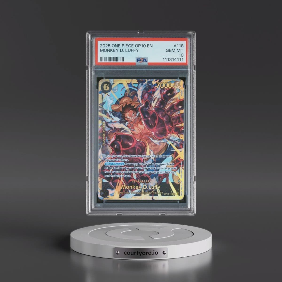 2025 One Piece OP10-Royal Blood #118 Monkey D. Luffy (PSA 10 GEM MINT)