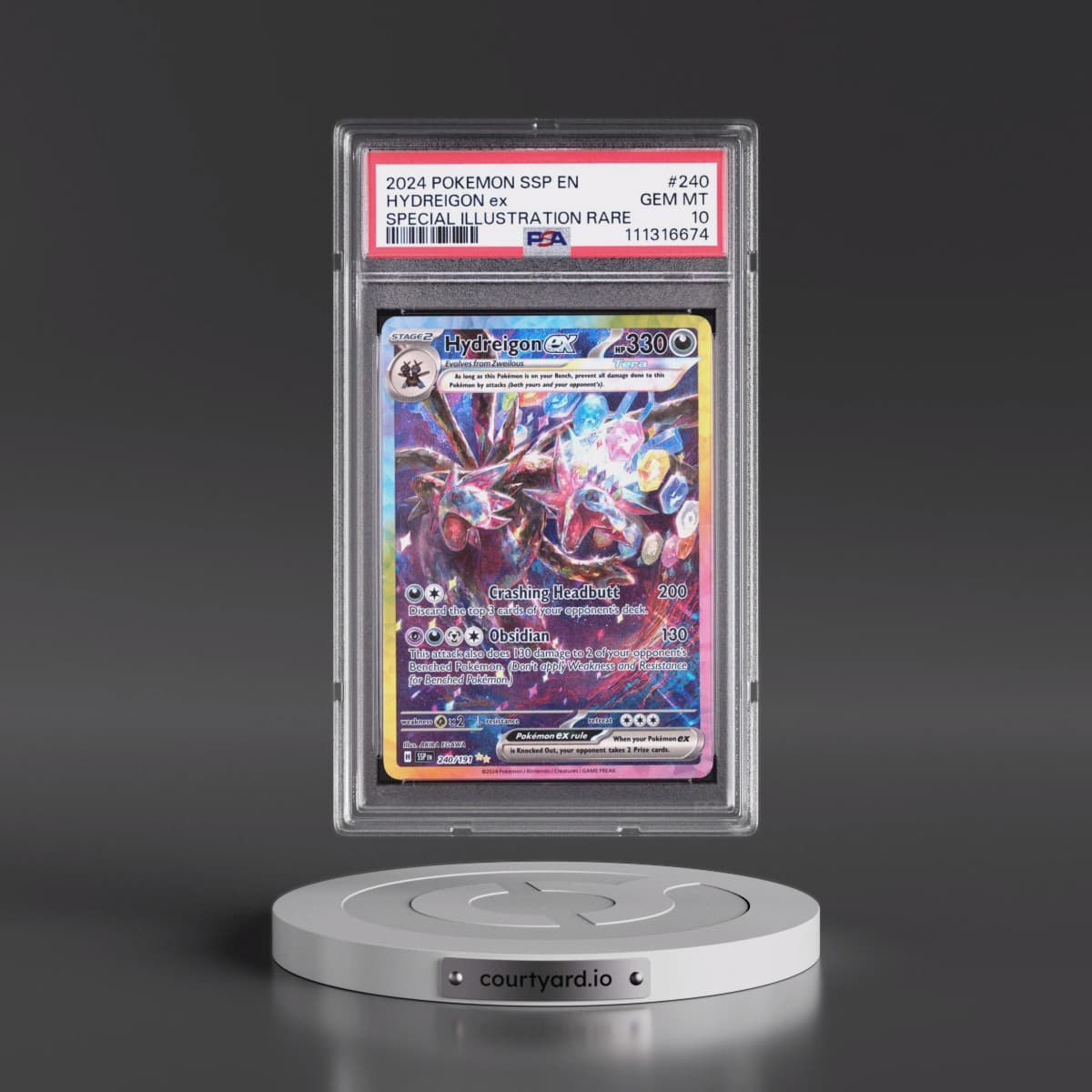 2024 Pokémon Ssp EN-Surging Sparks #240 Hydreigon EX - Holo Special Illustration Rare (PSA 10 GEM MINT)