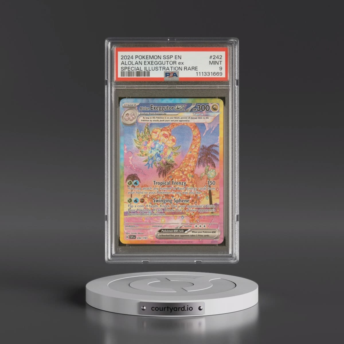 2024 Pokémon Ssp EN-Surging Sparks #242 Alolan Exeggutor EX - Holo Special Illustration Rare (PSA 9 MINT)