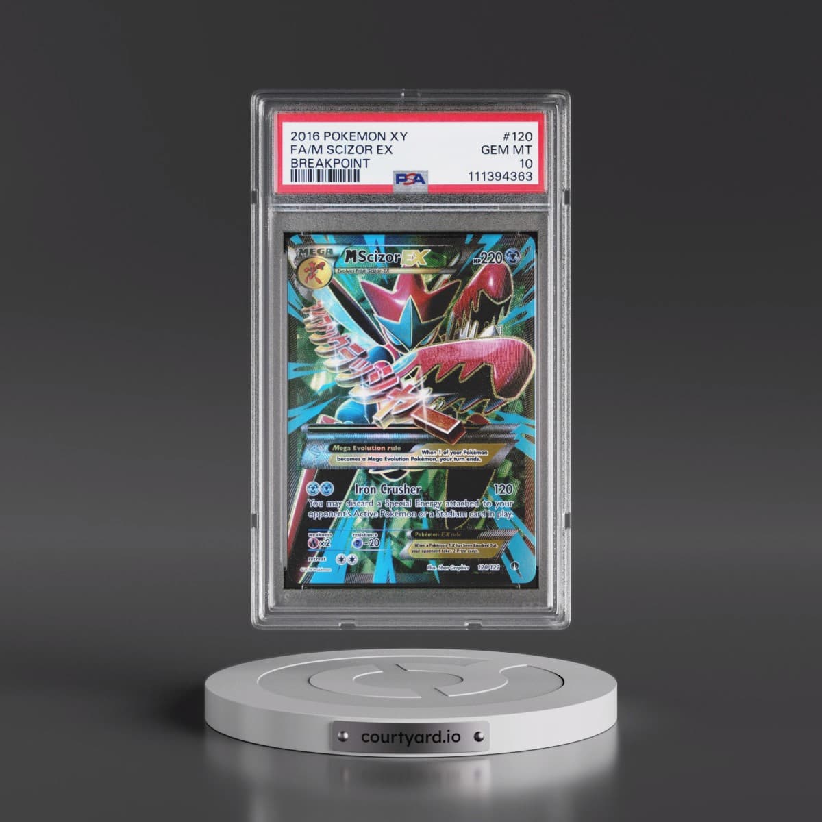 2016 Pokémon XY Breakpoint #120 M Scizor EX - Holo Full Art (PSA 10 GEM MINT)