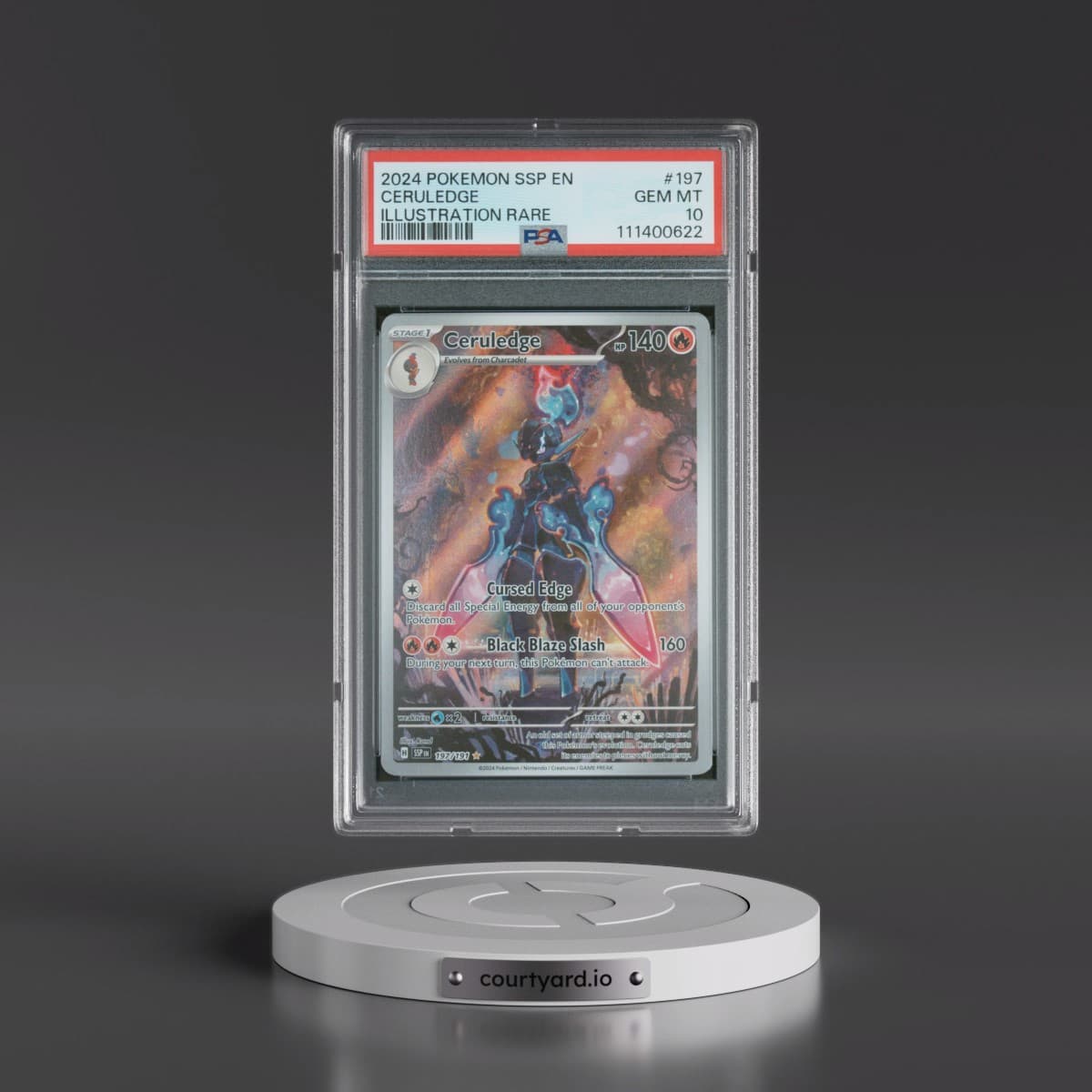 2024 Pokémon Ssp EN-Surging Sparks #197 Ceruledge - Illustration Rare (PSA 10 GEM MINT)