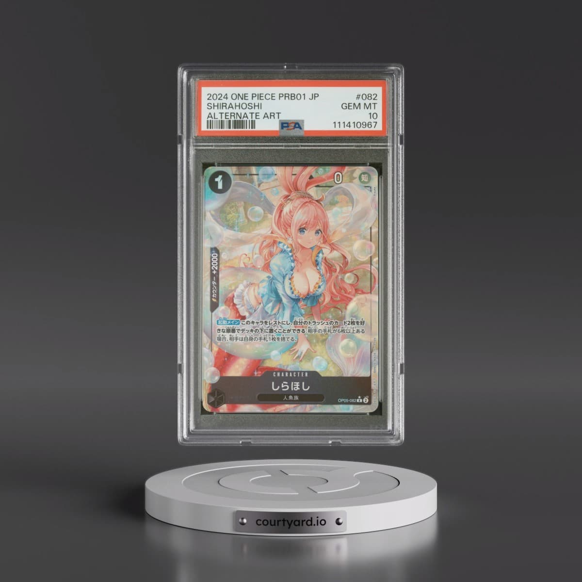 2024 One Piece Japanese PRB01-Premium Booster -One Piece Card the Best #082 Shirahoshi - Alternate Art (PSA 10 GEM MINT)