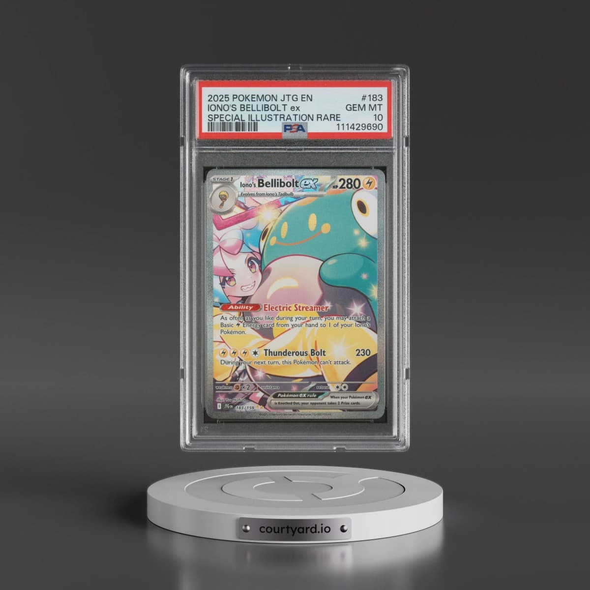 2025 Pokémon Jtg EN-Journey Together #183 Iono's Bellibolt EX - Holo Special Illustration Rare (PSA 10 GEM MINT)