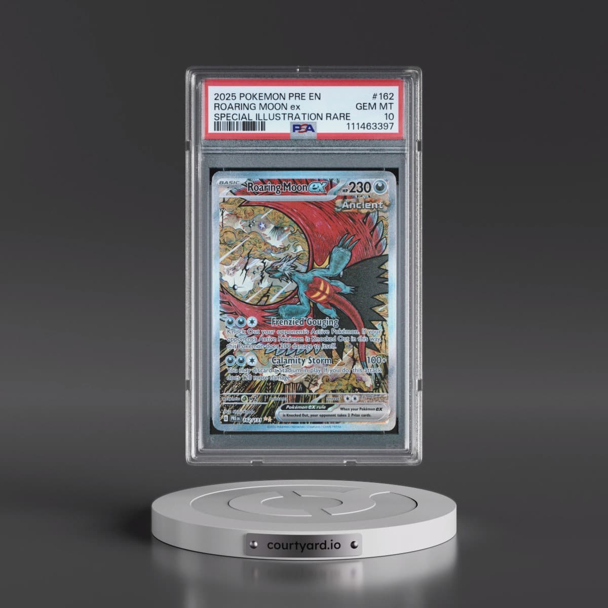 2025 Pokémon Pre EN-Prismatic Evolutions #162 Roaring Moon EX - Holo Special Illustration Rare (PSA 10 GEM MINT)