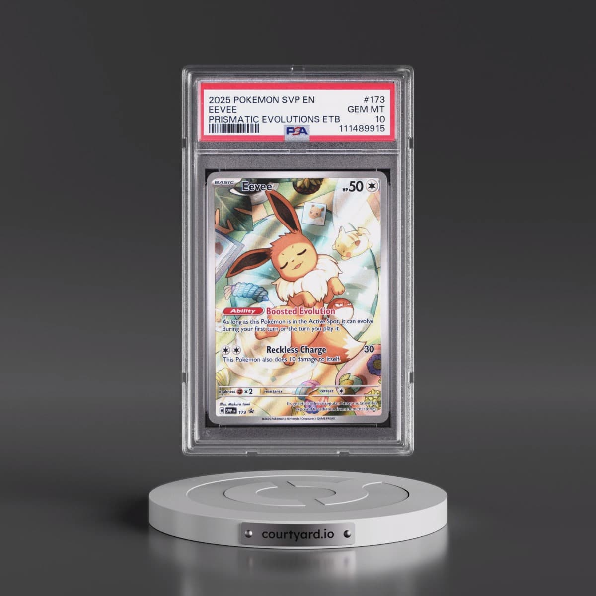2025 Pokémon Svp EN-SV Black Star Promo #173 Eevee - Prismatic Evolutions Elite Trainer Box (PSA 10 GEM MINT)