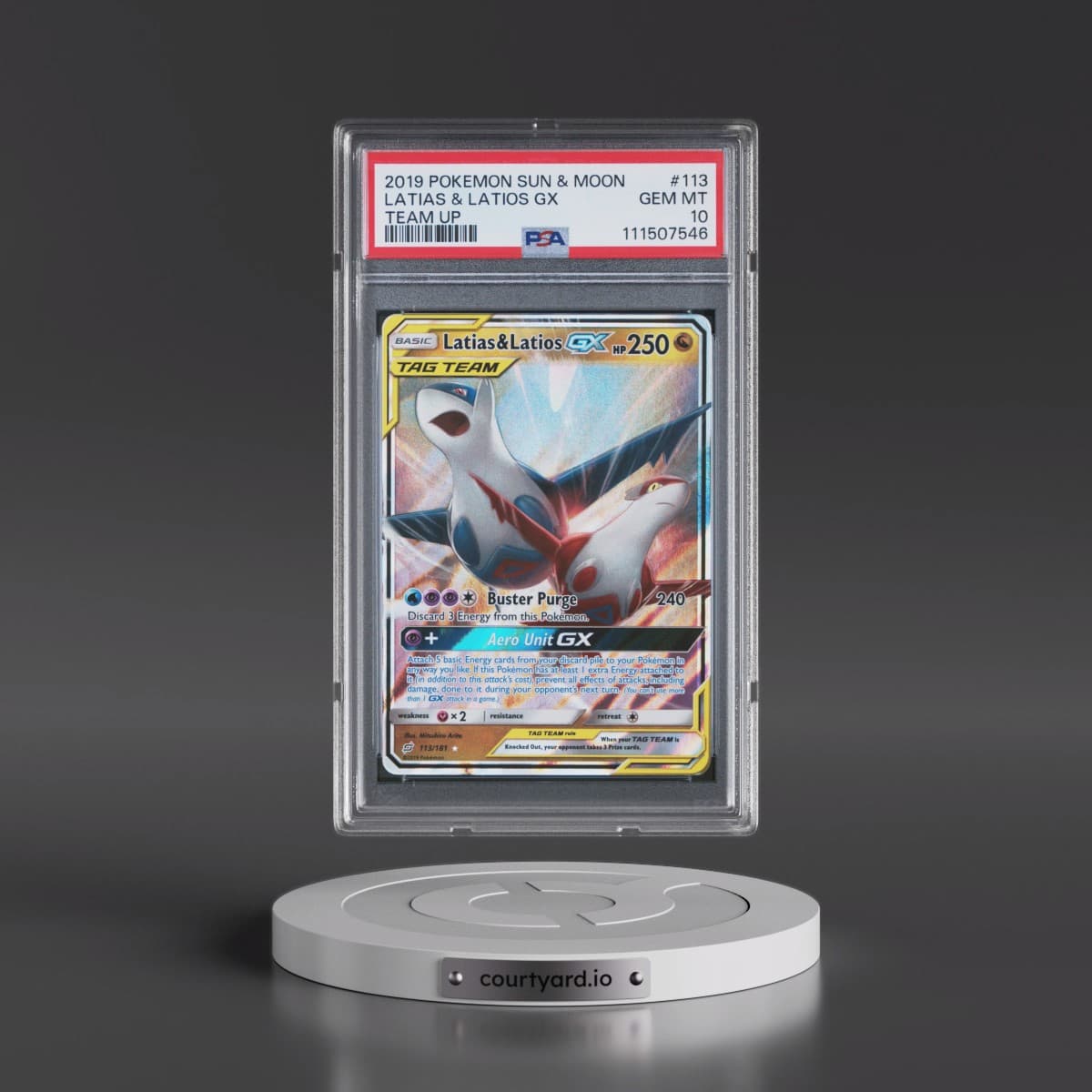 2019 Pokémon Sun & Moon Team Up #113 Latias & Latios GX - Holo (PSA 10 GEM MINT)