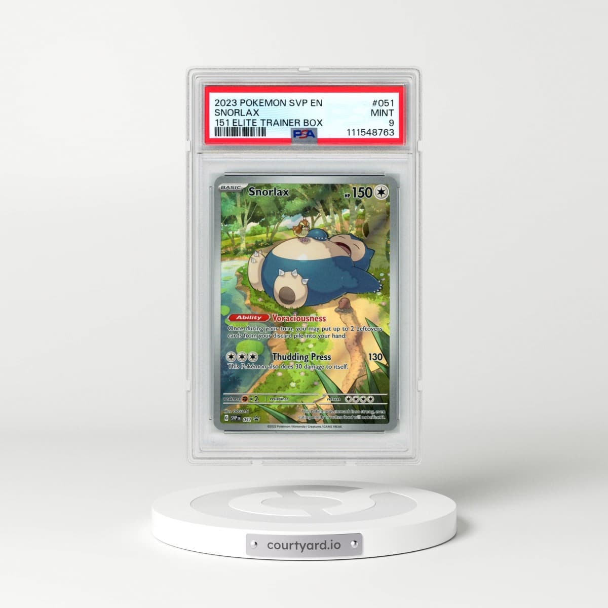 2023 Pokémon Svp EN-SV Black Star Promo #051 Snorlax - 151 Elite Trainer Box (PSA 9 MINT)