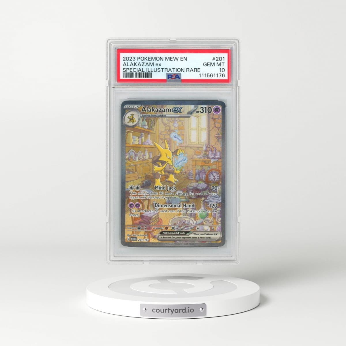 2023 Pokémon Mew EN-151 #201 Alakazam EX - Holo Special Illustration Rare (PSA 10 GEM MINT)