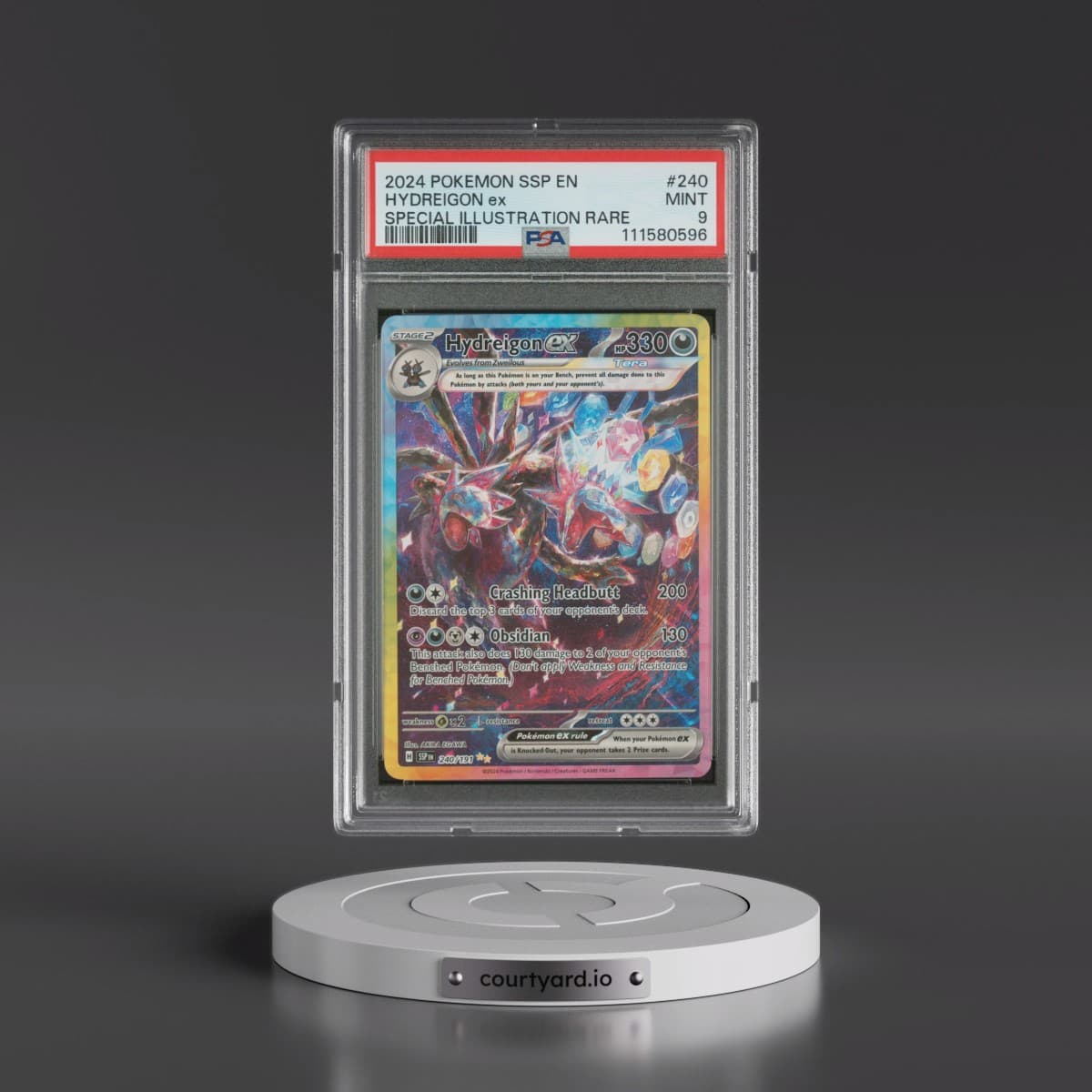 2024 Pokémon Ssp EN-Surging Sparks #240 Hydreigon EX - Holo Special Illustration Rare (PSA 9 MINT)